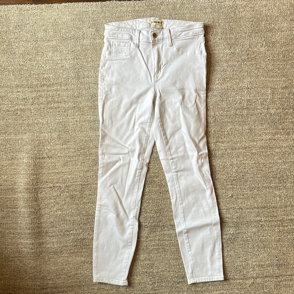L’AGENCE skinny Ankle White Jean 26